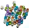 50 6mm Faceted Transparent Pastel AB Bead Mix